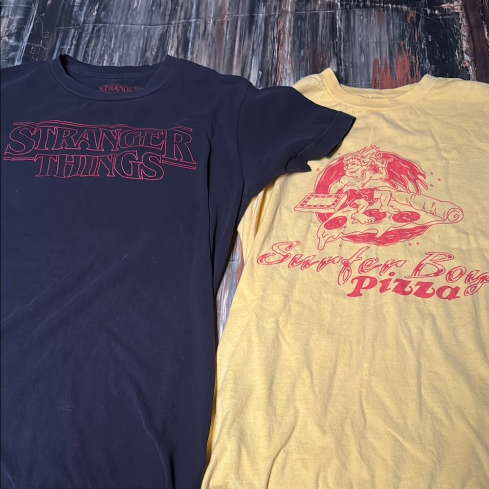 Stranger Things and Surfer Boy Pizza T-Shirts